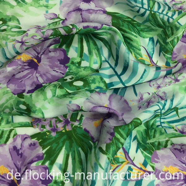 Polyester Stretchable Satin Chiffon Flower Printed Garment Fabric